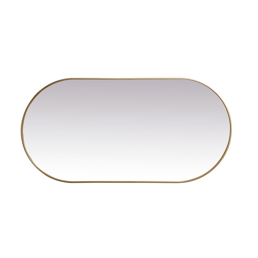 Metal Frame Oval Mirror 36x72 Inch in Brass. Picture 8