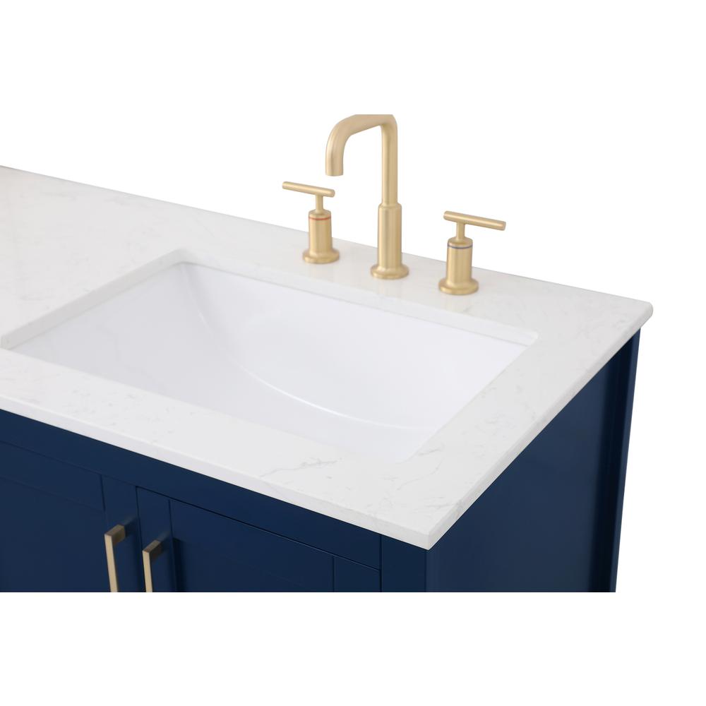 60 inch Double Bathroom Vanity in Blue. Picture 9