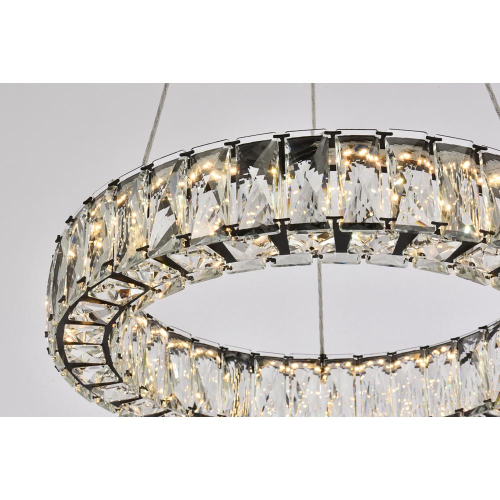 Monroe 17 inch LED round Single pendant in black. Picture 3