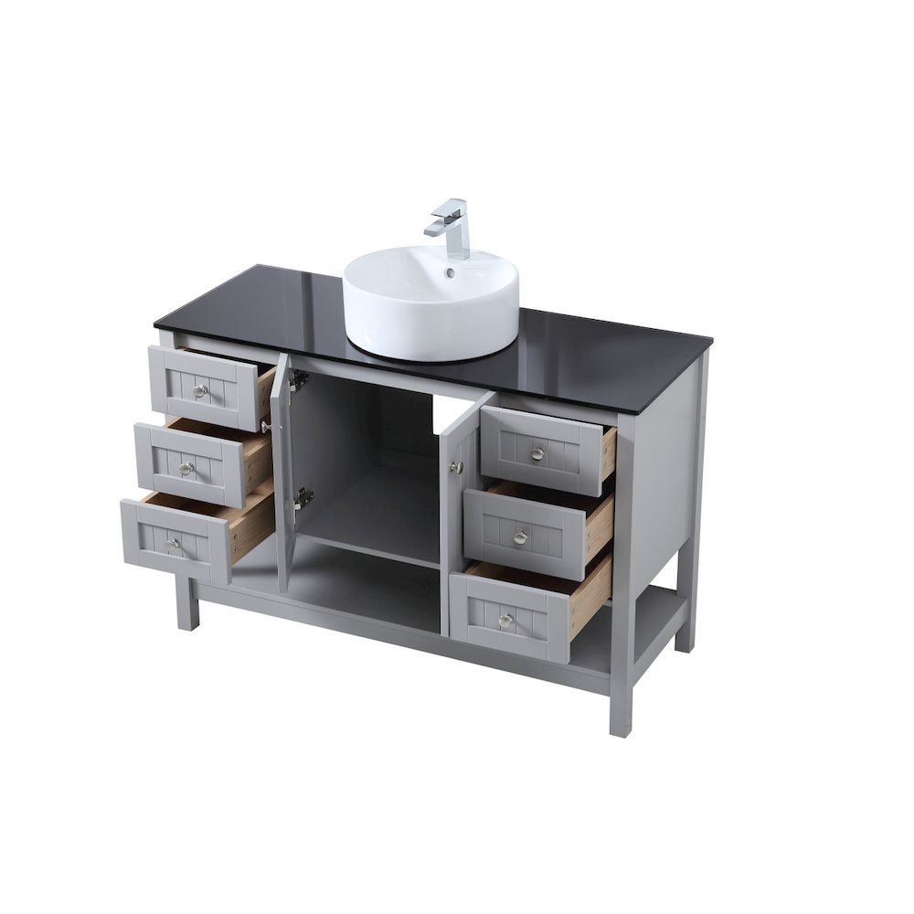 48 Inch Vessel Sink Bathroom Vanity In Gray. Picture 9