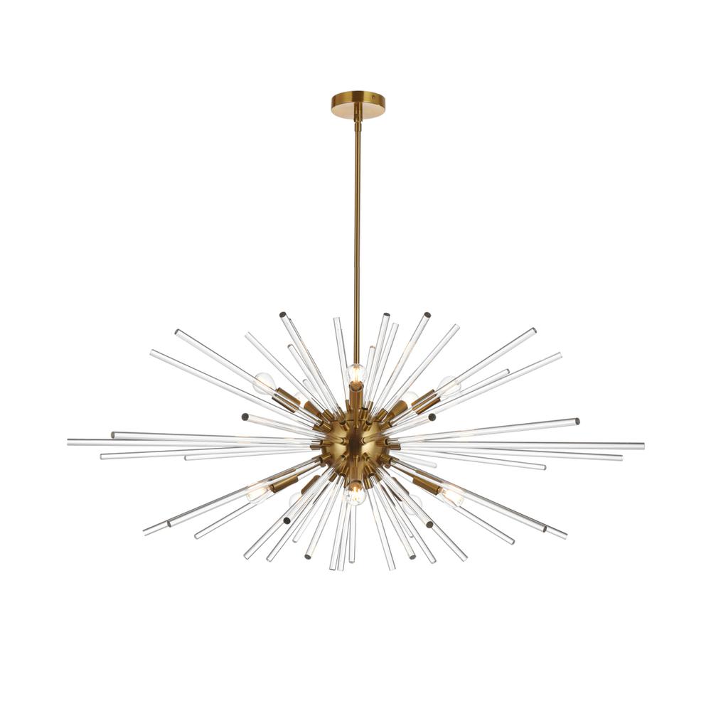Sienna 46 inch crystal rod pendant in gold. Picture 1