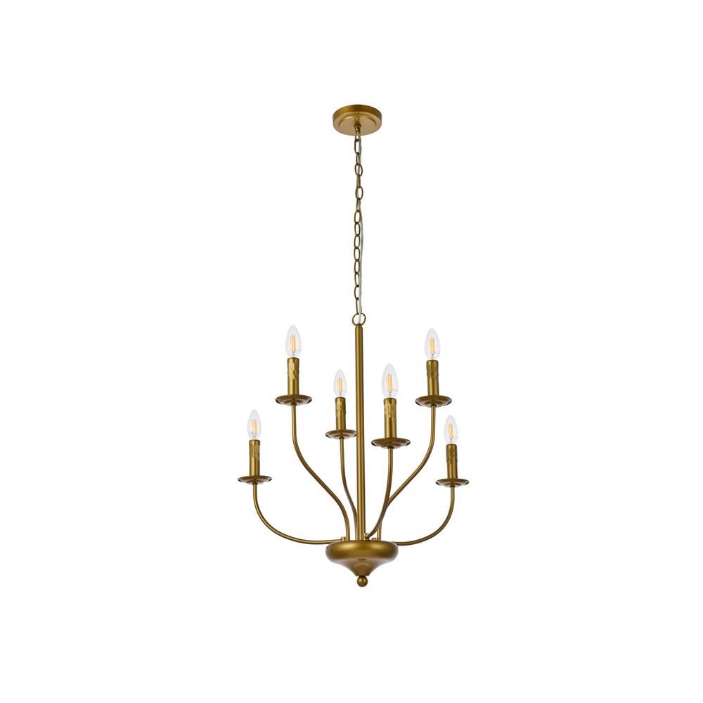 Westley 6 lights pendant in brass. Picture 6