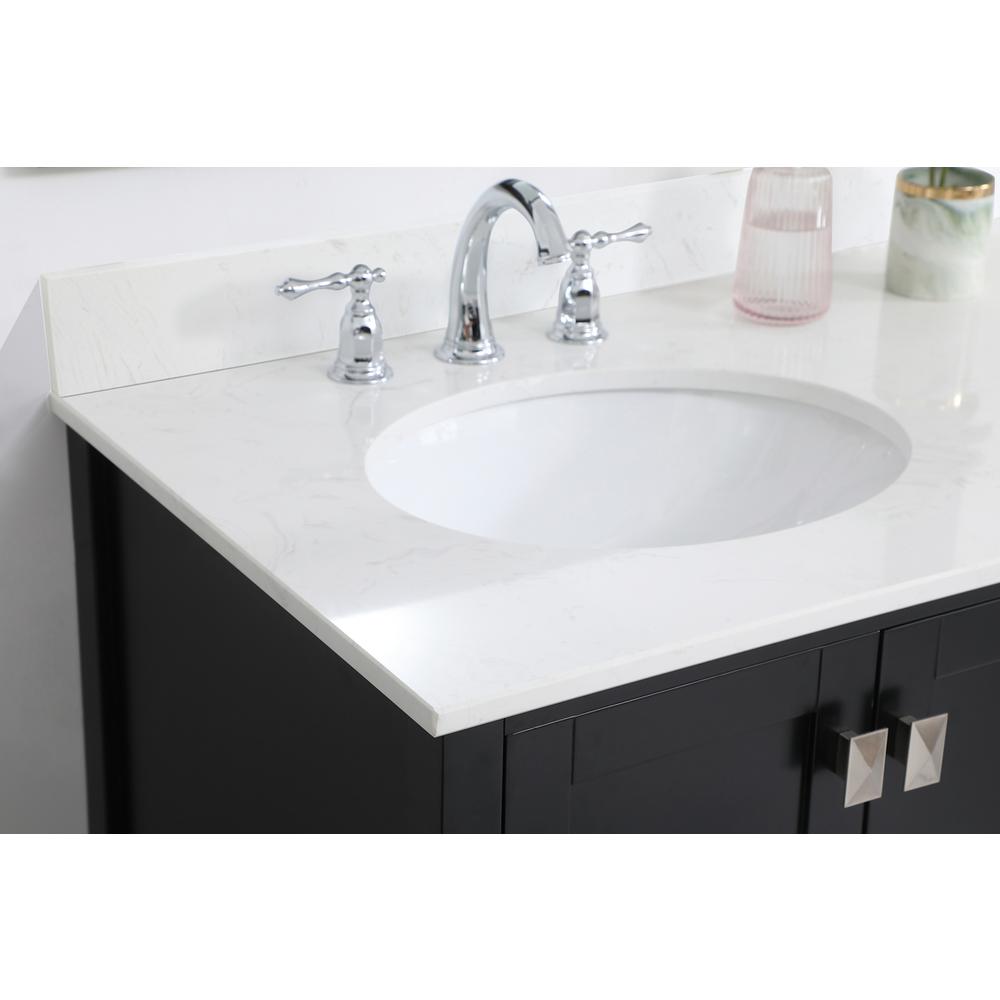 36 inch Single Bathroom Vanity in Black with Backsplash. Picture 5