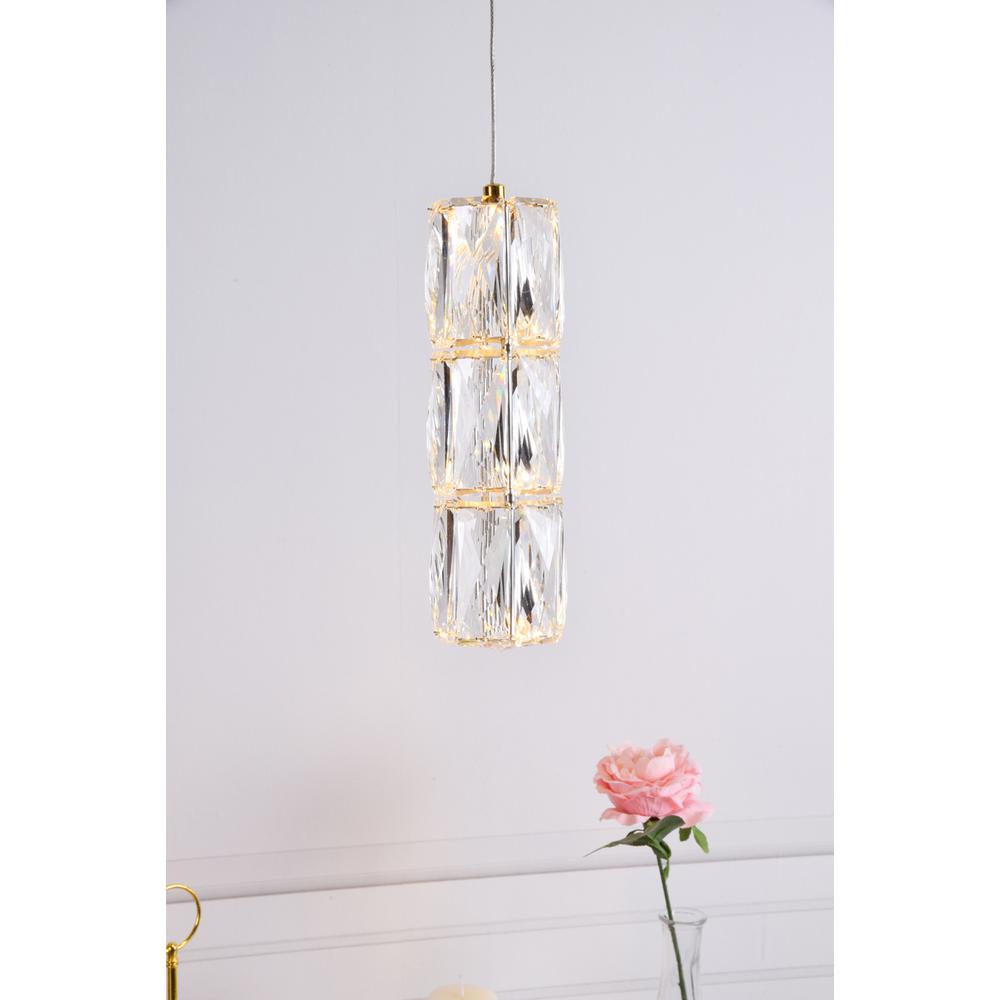 Polaris LED light gold Pendant Clear Royal Cut Crystal. Picture 7