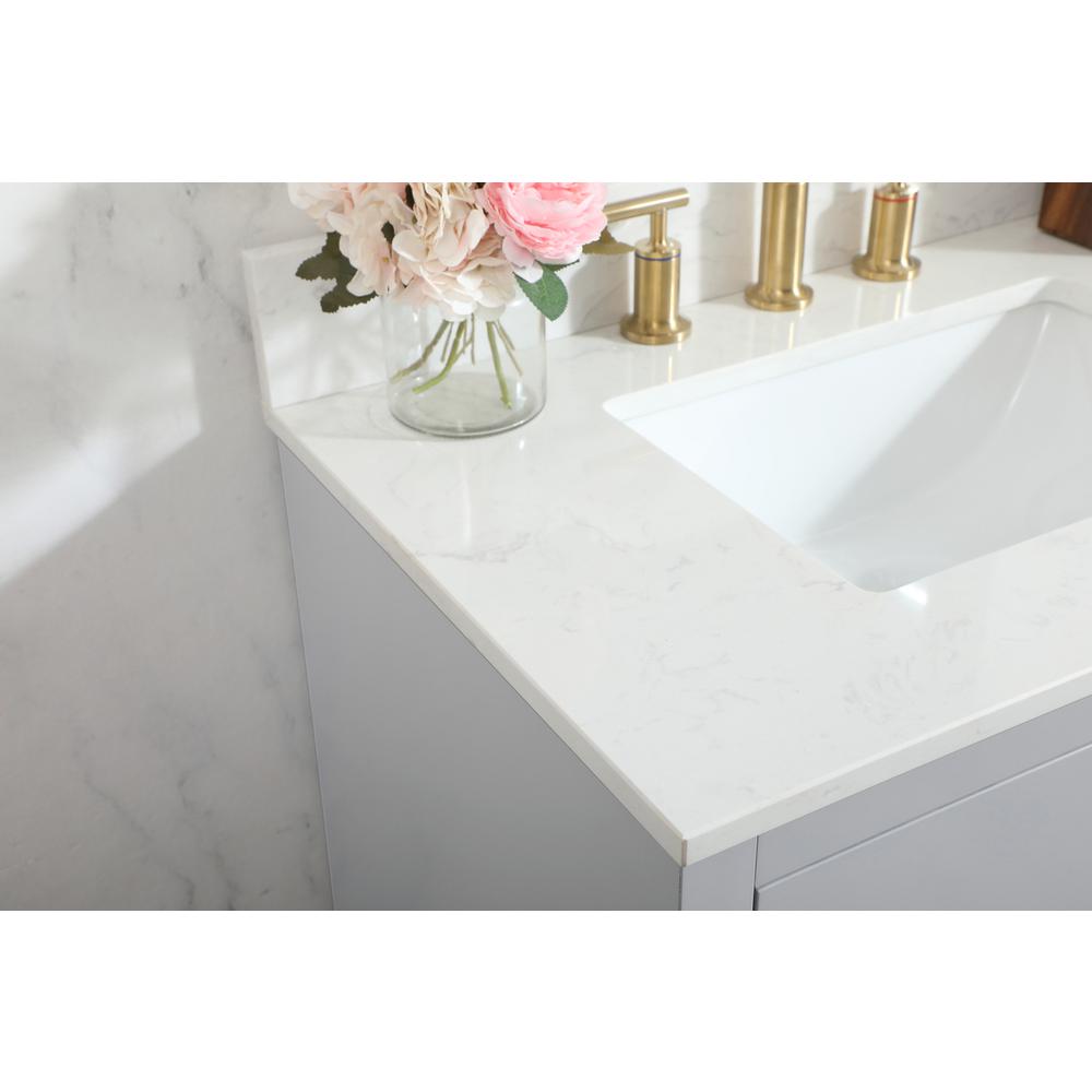 30 inch Single bathroom vanity in grey with backsplash. Picture 5