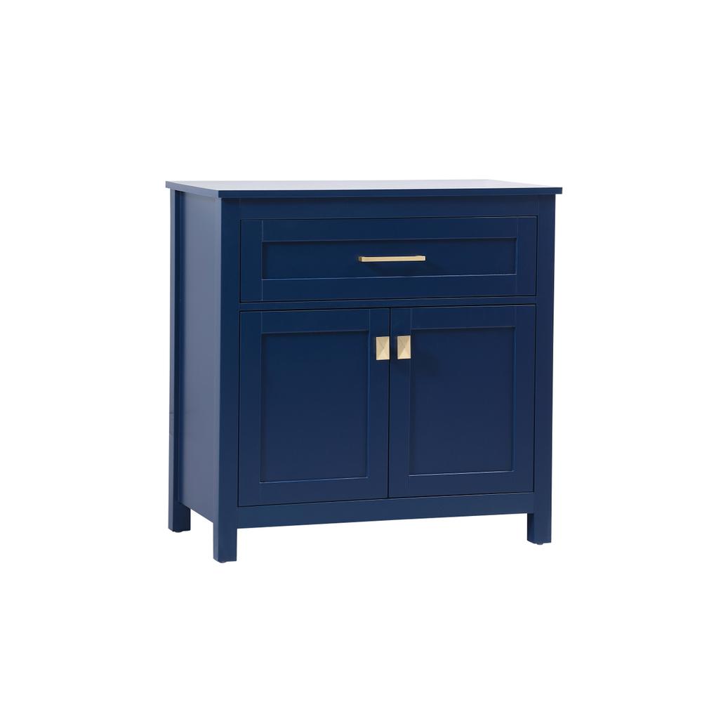 30 Inch Wide Bathroom Storage Freestanding Cabinet In Blue. Picture 13