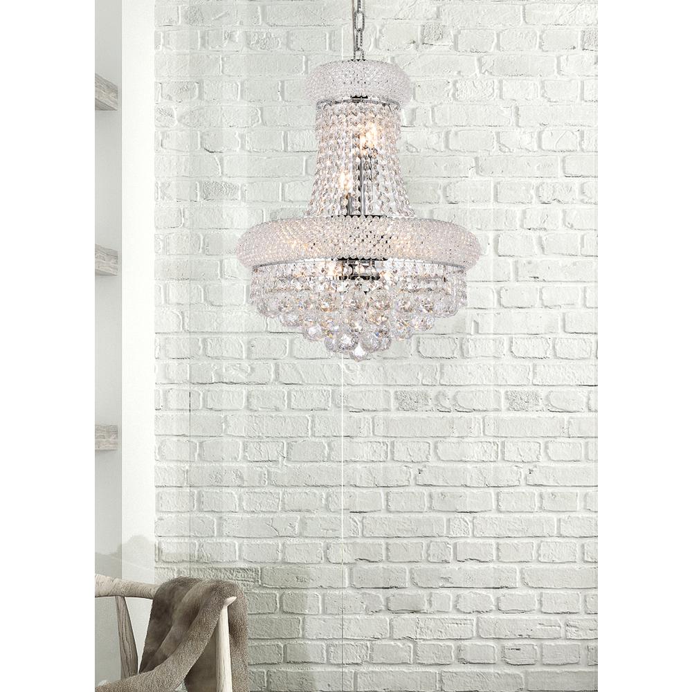 Primo 8 light Chrome Pendant Clear Royal Cut Crystal. Picture 8