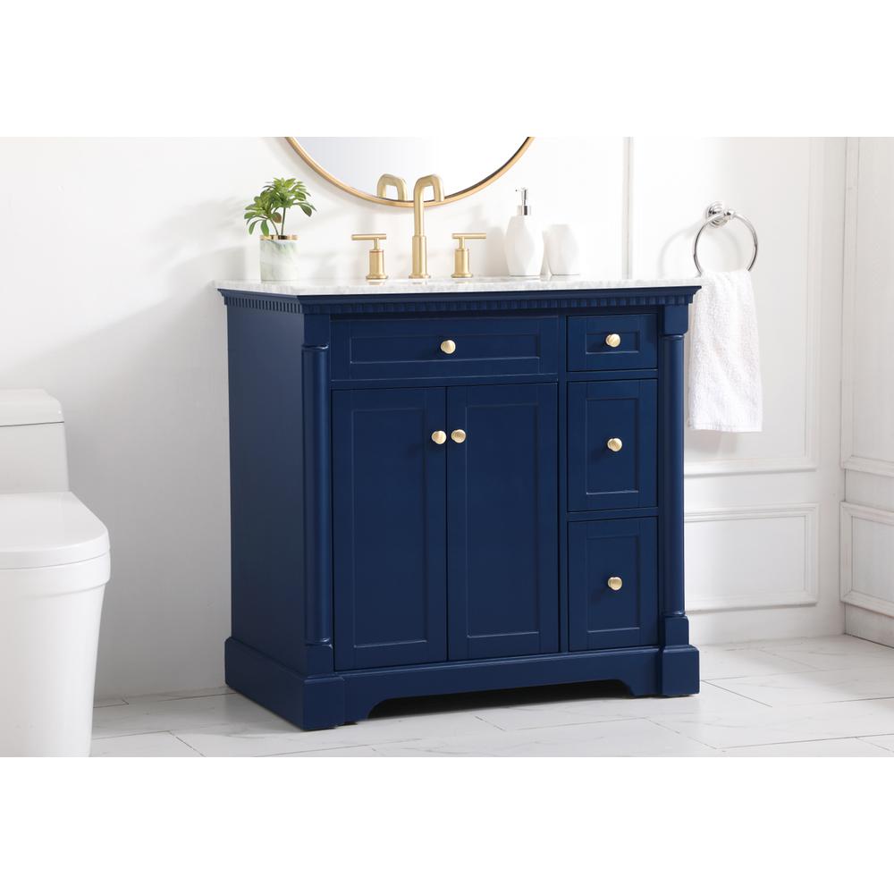 36 inch Single bathroom vanity in  Blue. Picture 2