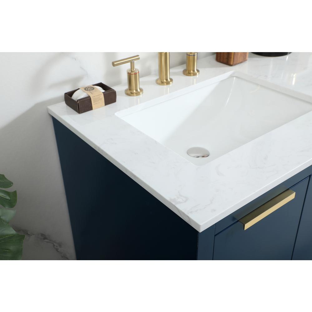 60 inch double bathroom vanity in blue. Picture 5