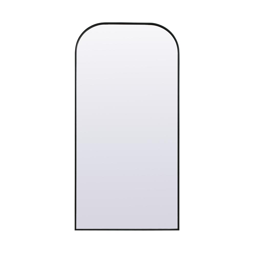 Metal Frame Arch Full Length Mirror 35x72 Inch in Black. Picture 1