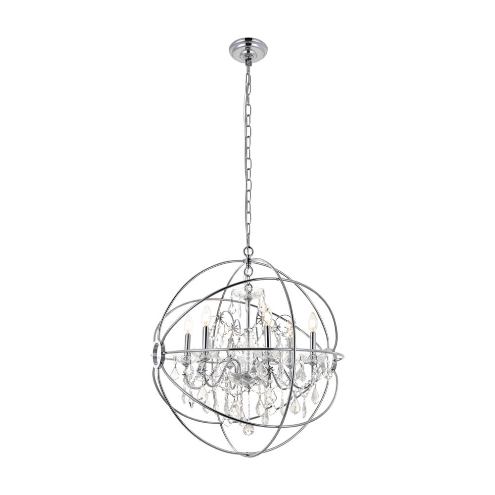 Cordelia 6 Light Chrome Crystal Pendant. Picture 6