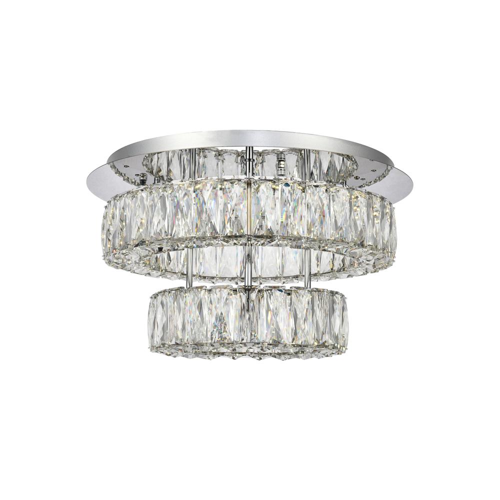 Monroe LED light Chrome Flush Mount Clear Royal Cut Crystal. Picture 1