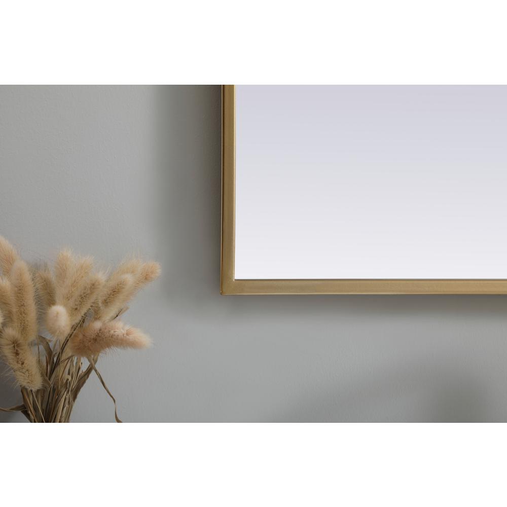 Metal Frame Arch Mirror 24x40 Inch in Brass. Picture 5