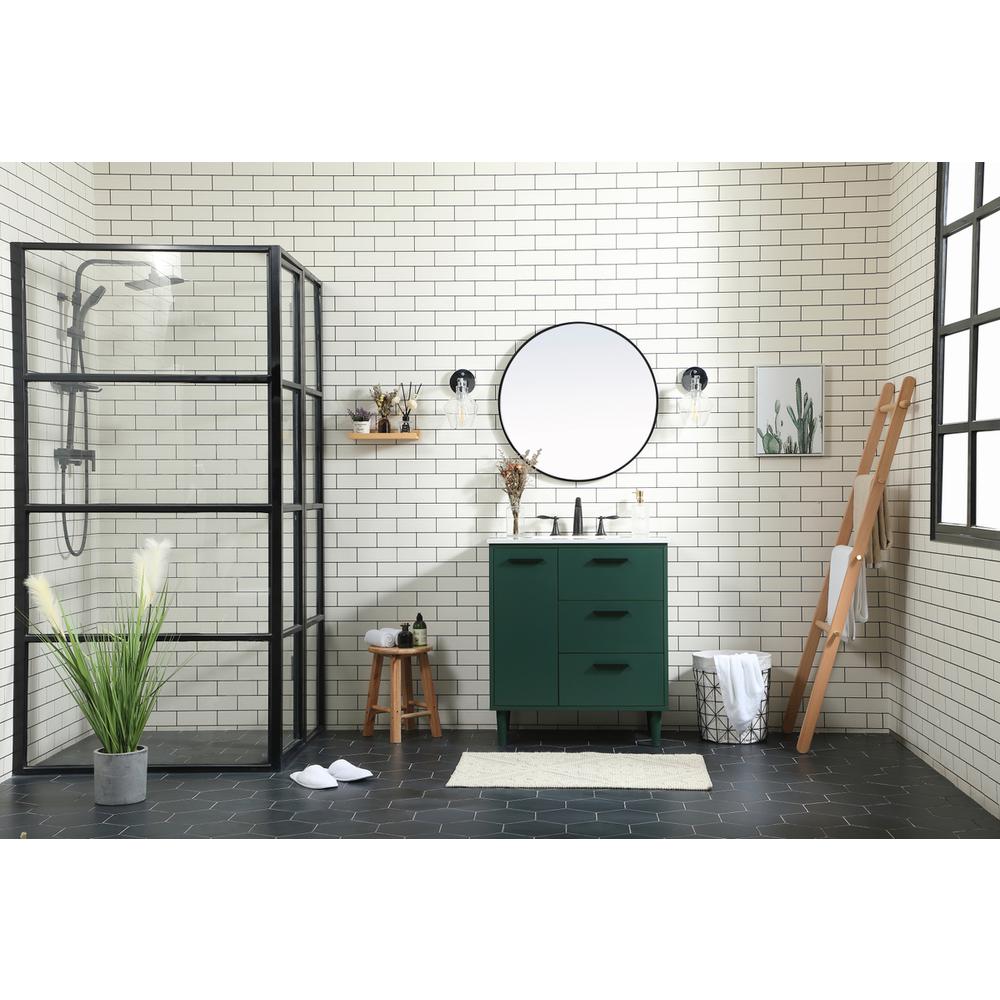 30 inch bathroom vanity in Green. Picture 4