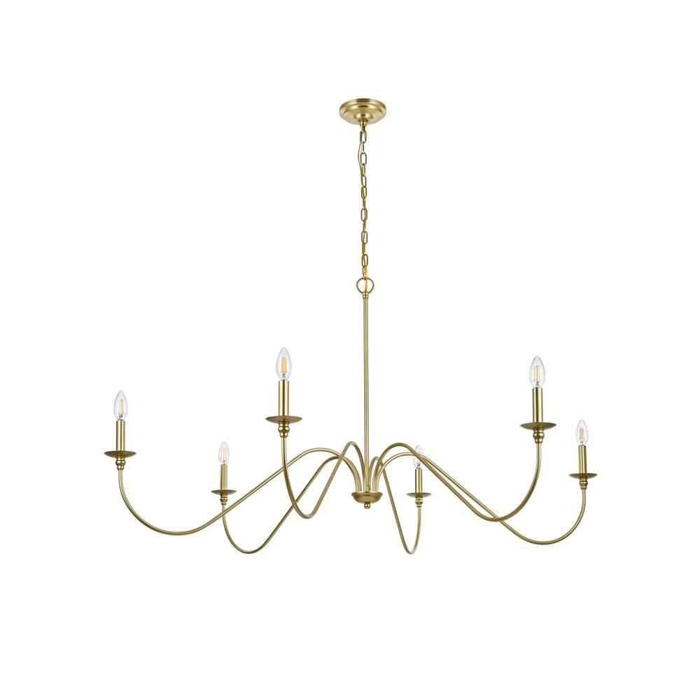 Rohan 54 inch chandelier in Brass. Picture 6