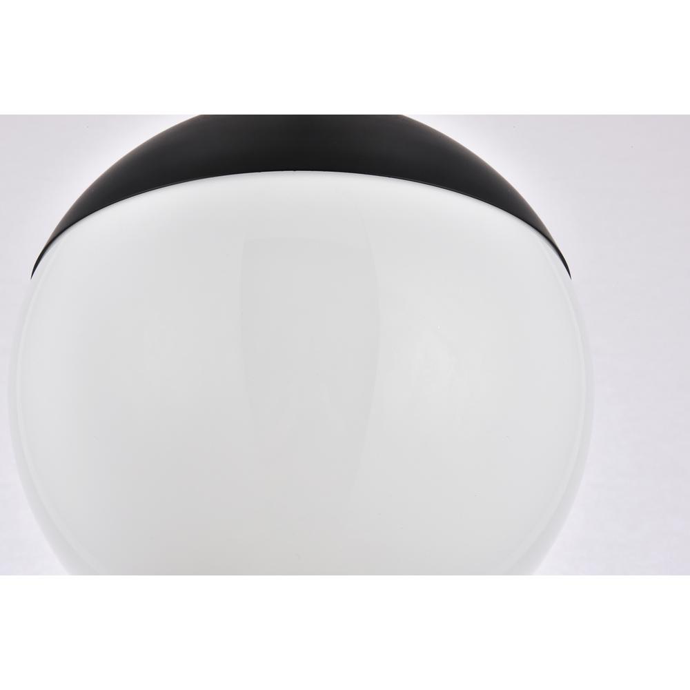 Eclipse 1 Light Black Flush Mount With Frosted White Glass. Picture 5