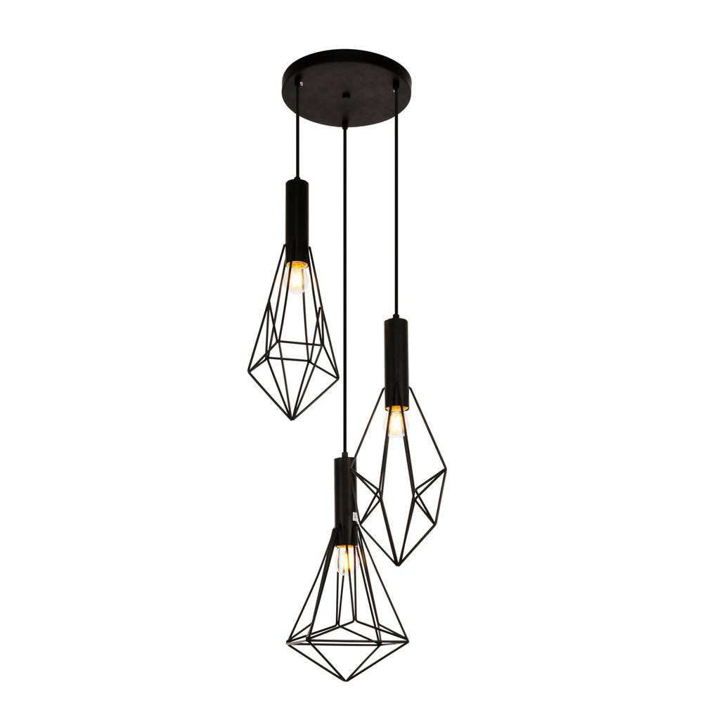 Jago Collection Pendant D16.0 H30.4 Lt:3 Black Finish. Picture 1