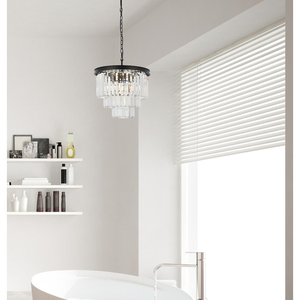 Sydney 9 light Matte Black Chandelier Clear Royal Cut Crystal. Picture 8