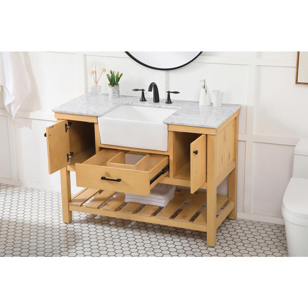 48 inch Single bathroom vanity in natural wood. Picture 3