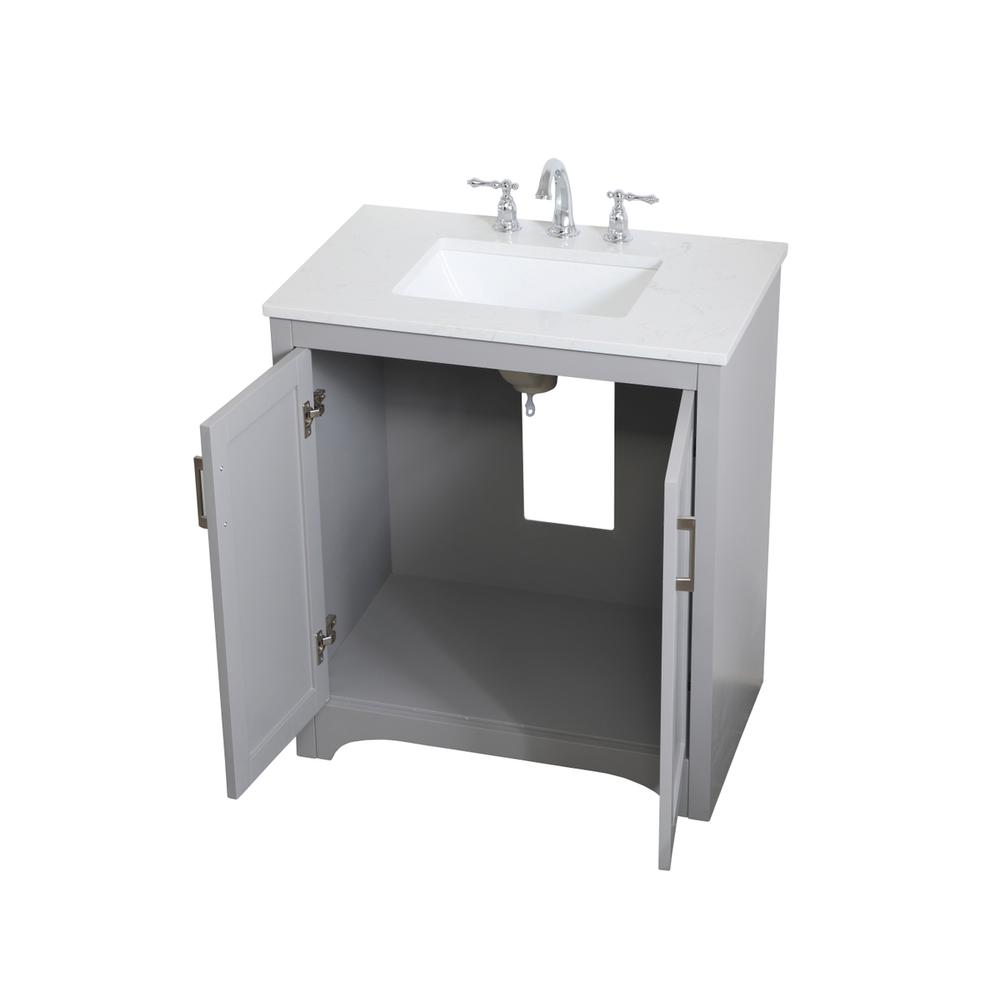 30 inch Single Bathroom Vanity in Grey. Picture 8