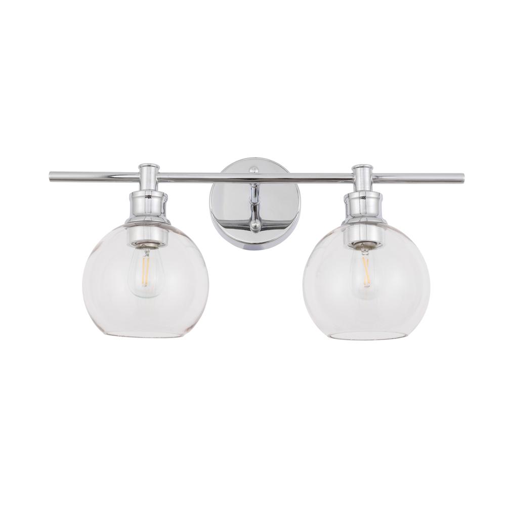 Collier 2 light Chrome and Clear glass Wall sconce. Picture 12