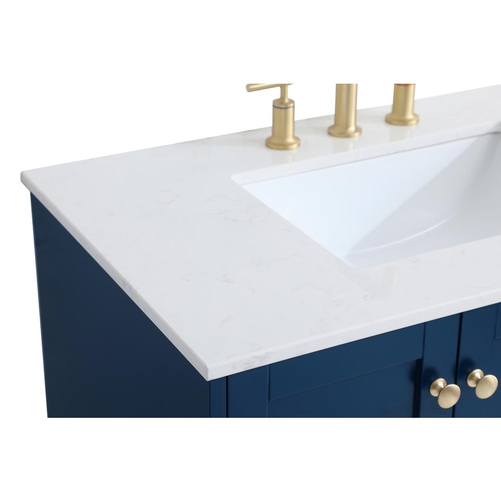 36 inch Single Bathroom Vanity in Blue. Picture 10