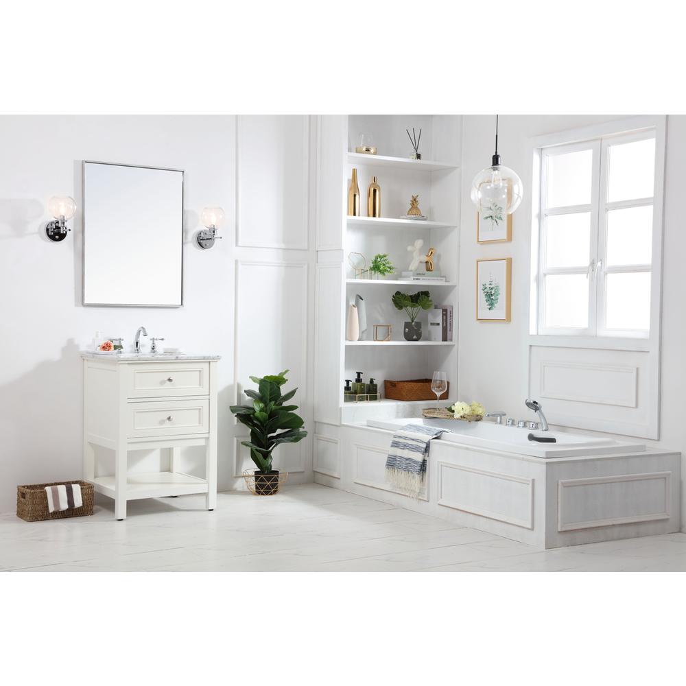 24 in. Single bathroom vanity set in White. Picture 7