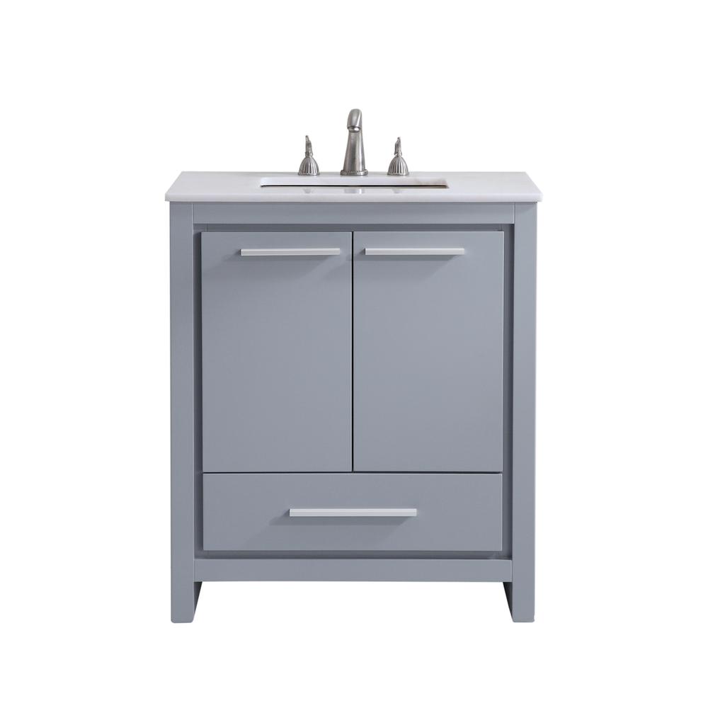 30 In. Single Bathroom Vanity Set In Grey. Picture 1