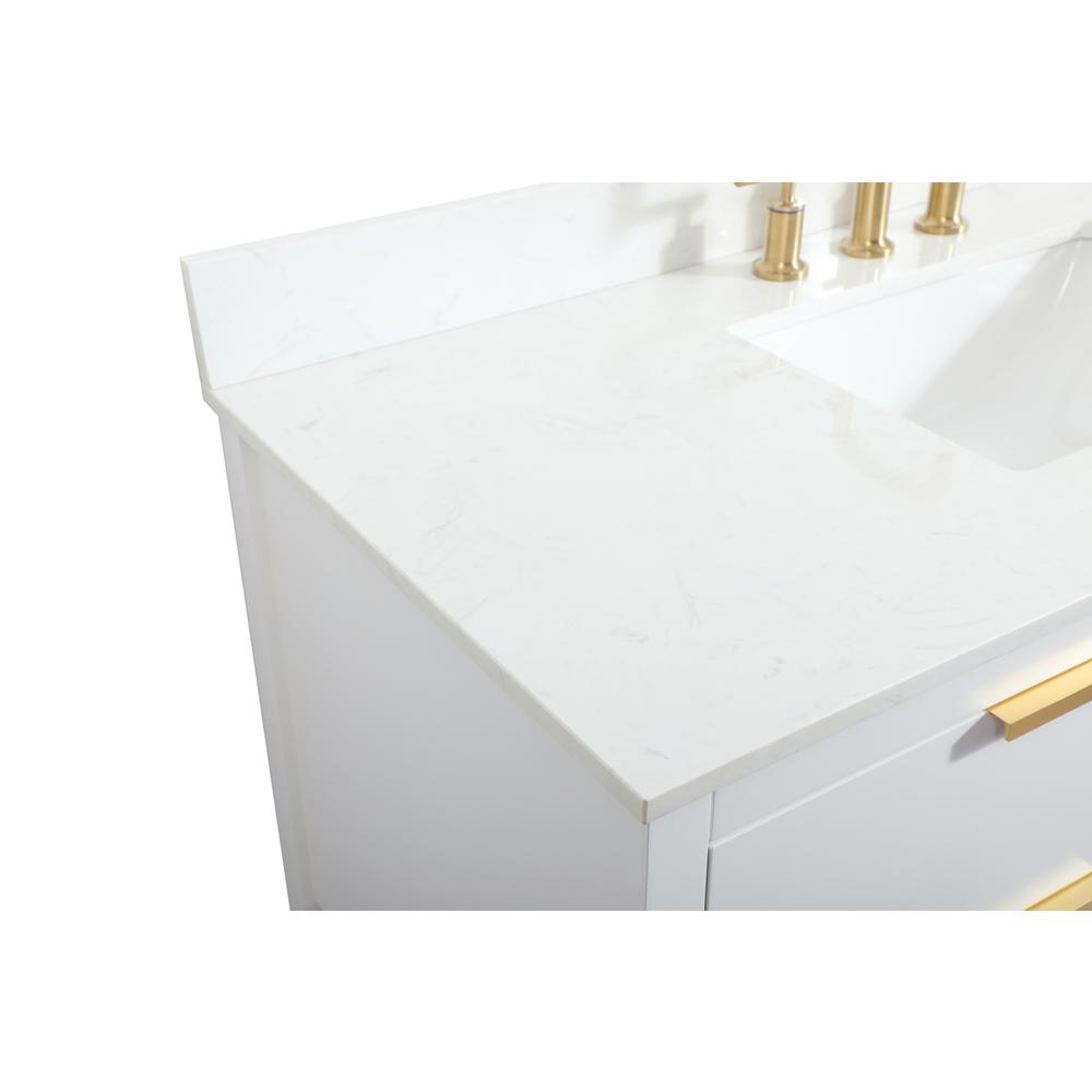 48 inch Single bathroom vanity in white with backsplash. Picture 11
