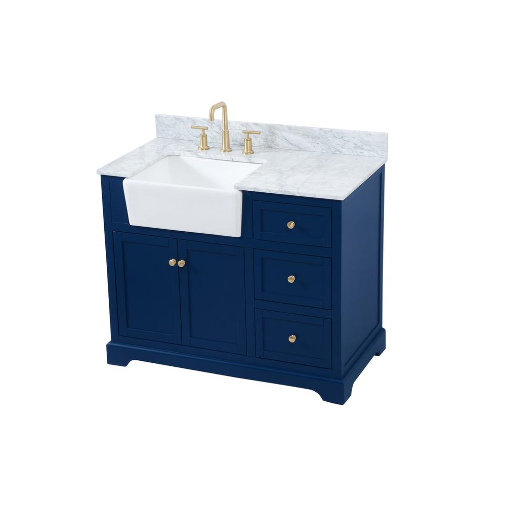 42 inch Single bathroom vanity in blue with backsplash. Picture 8