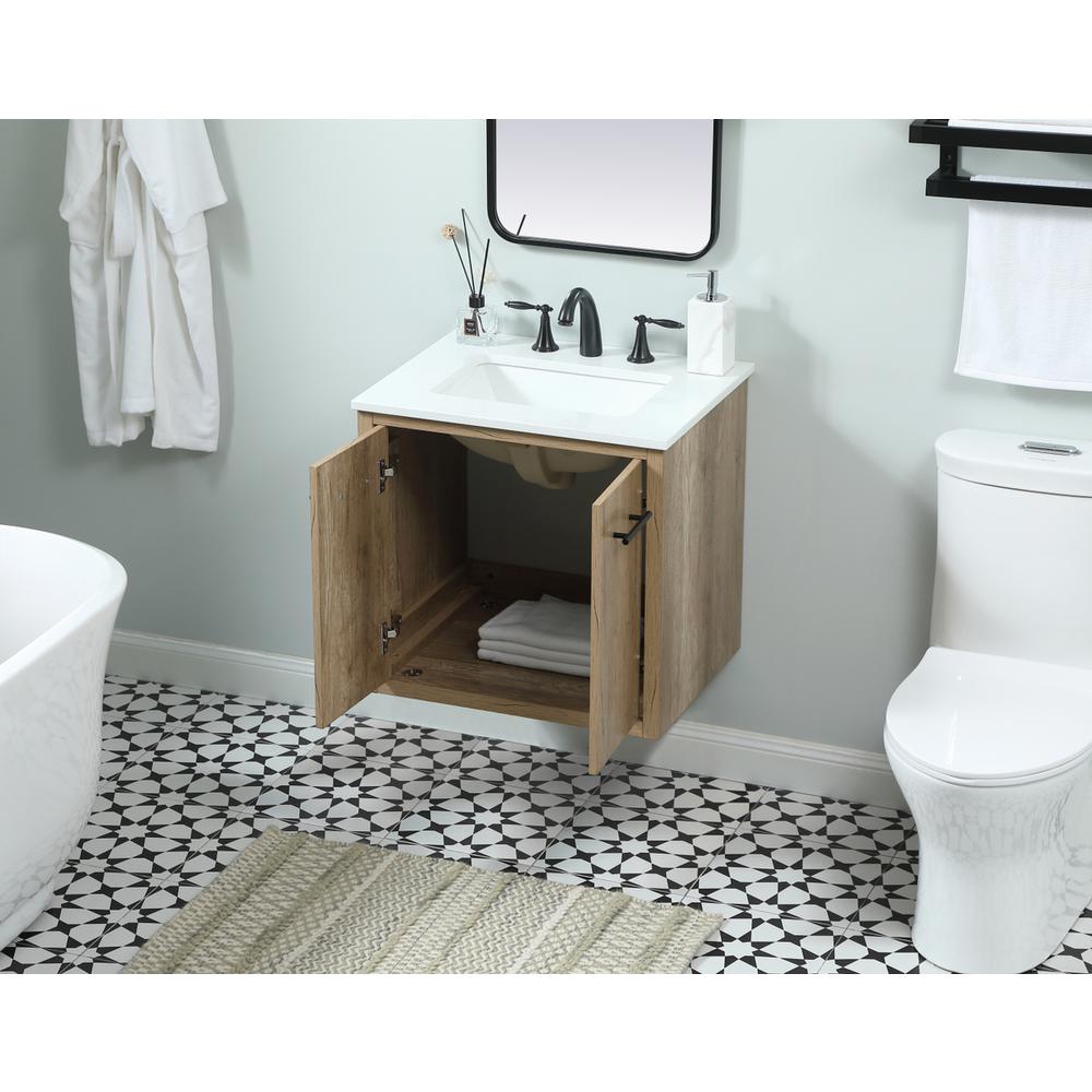 24 inch Single bathroom vanity in natural oak. Picture 6