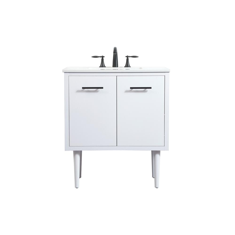 30 inch Single bathroom vanity in white. Picture 1
