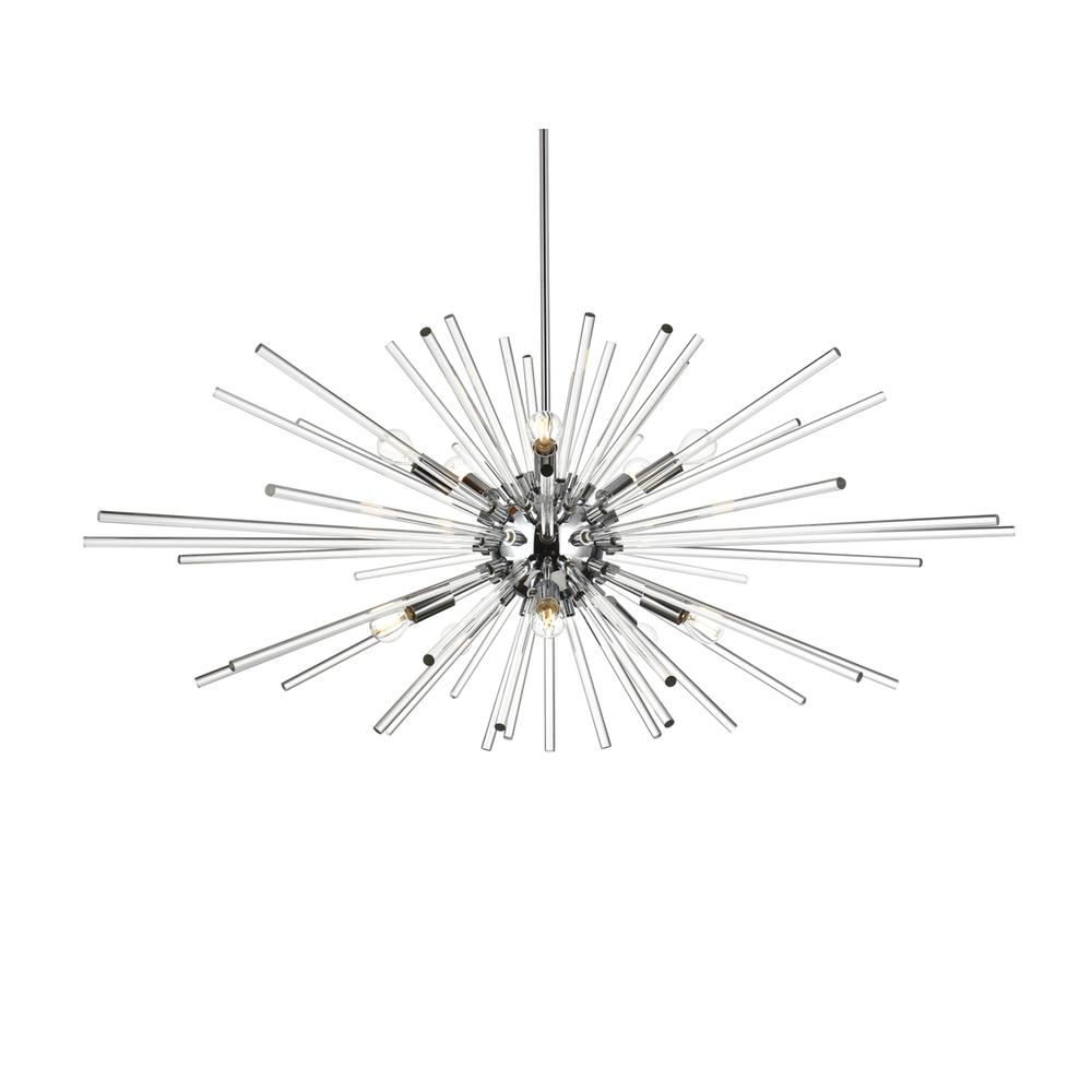 Sienna 46 inch crystal rod pendant in chrome. Picture 2