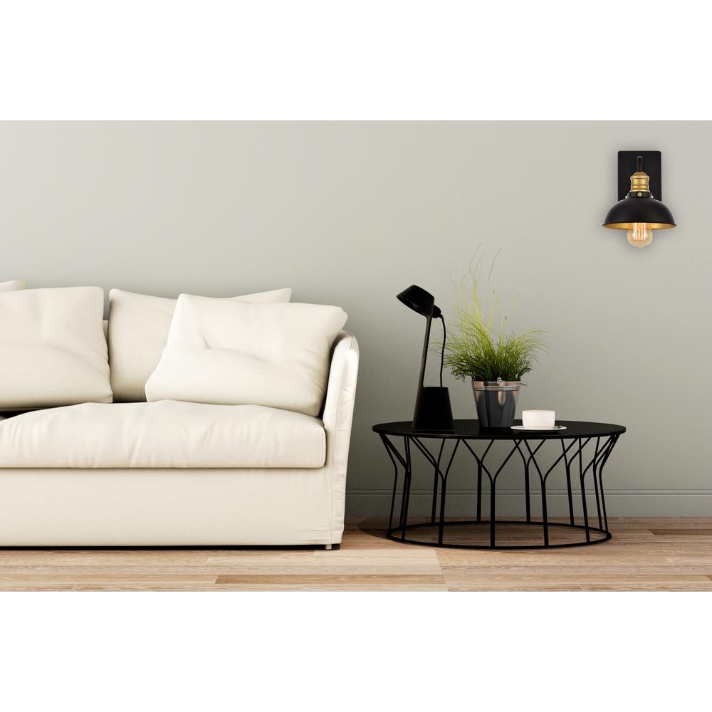 Anders Collection Wall Sconce D7.1 H8.3 Lt:1 Black and Brass Finish. Picture 6