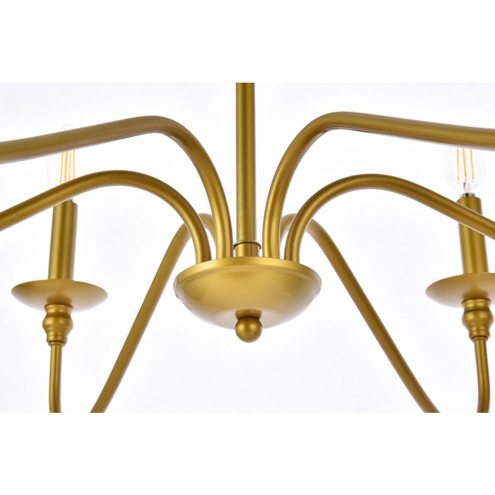 Rohan 30 inch chandelier in brass. Picture 3