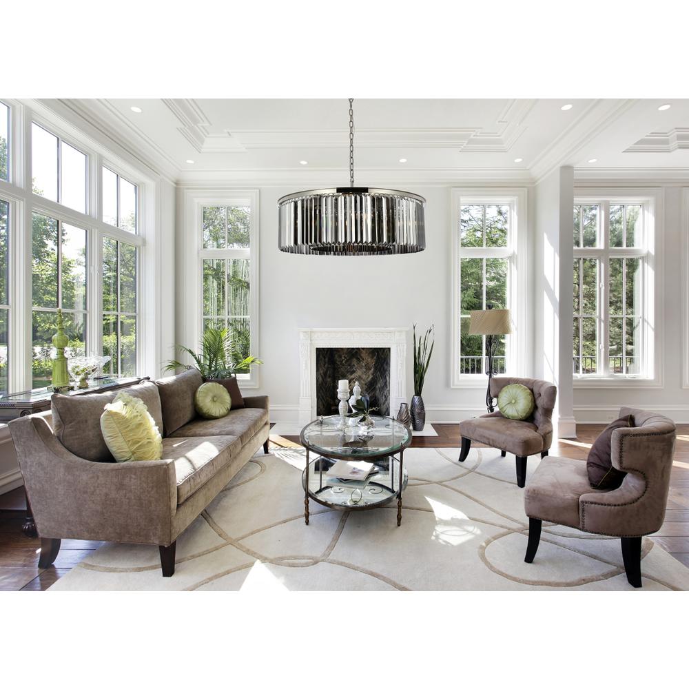 Sydney 10 light polished nickel Chandelier Silver Shade (Grey) Royal Cut Crystal. Picture 7