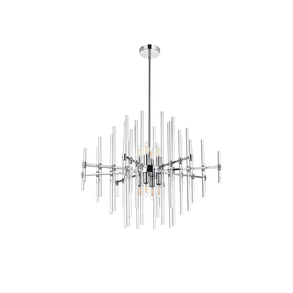 Sienna 31 inch crystal rod pendant in chrome. Picture 6