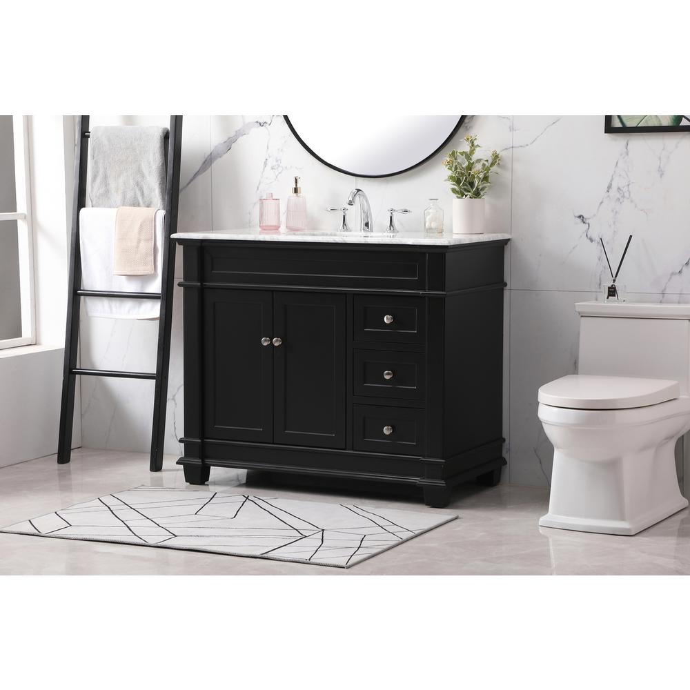 42 inch Single bathroom vanity set in black. Picture 2