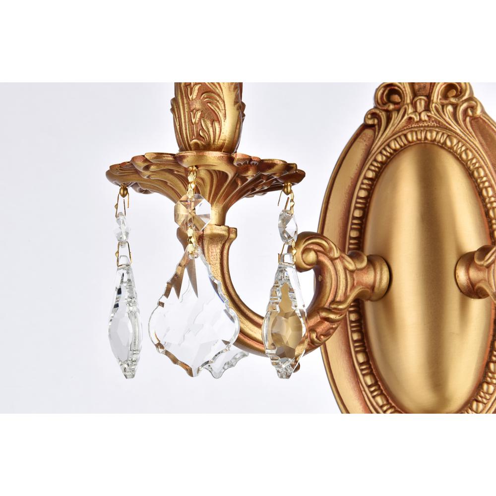 Rosalia 2 light French Gold Wall Sconce Clear Royal Cut Crystal. Picture 4