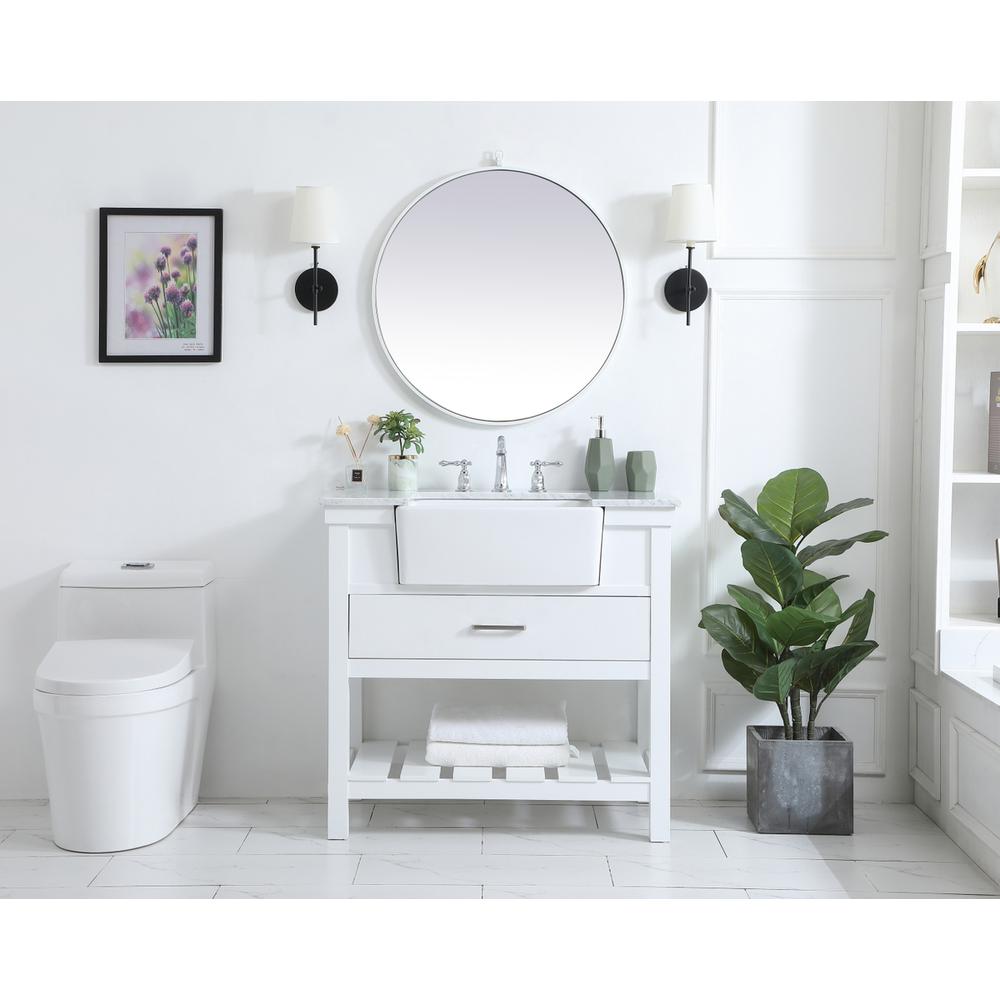 36 inch Single bathroom vanity in white. Picture 4