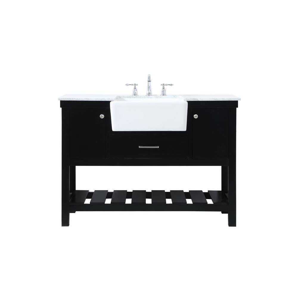 48 inch Single bathroom vanity in black. Picture 1