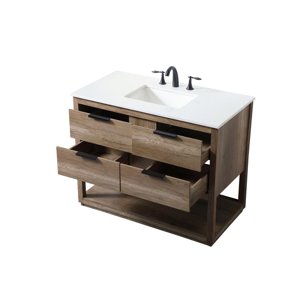 42 Inch SIngle Bathroom Vanity In Natural Oak. Picture 9