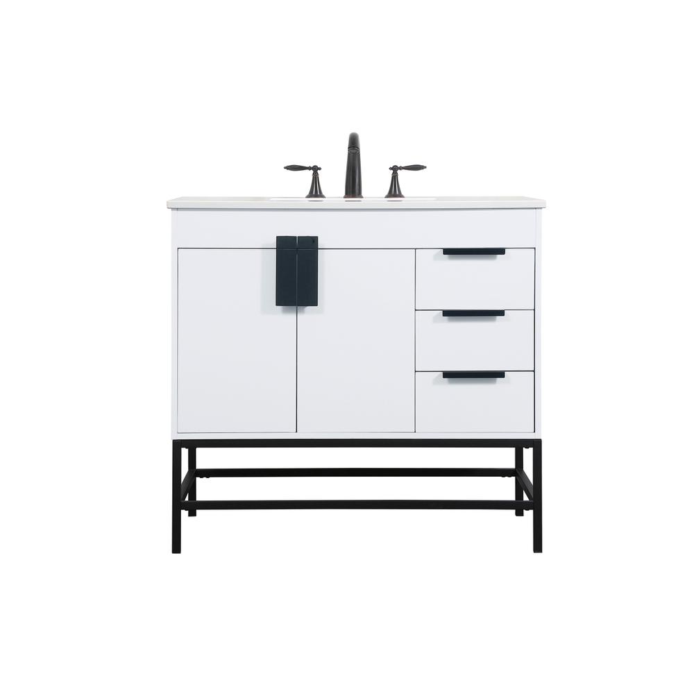 36 inch Single bathroom vanity in white. Picture 1