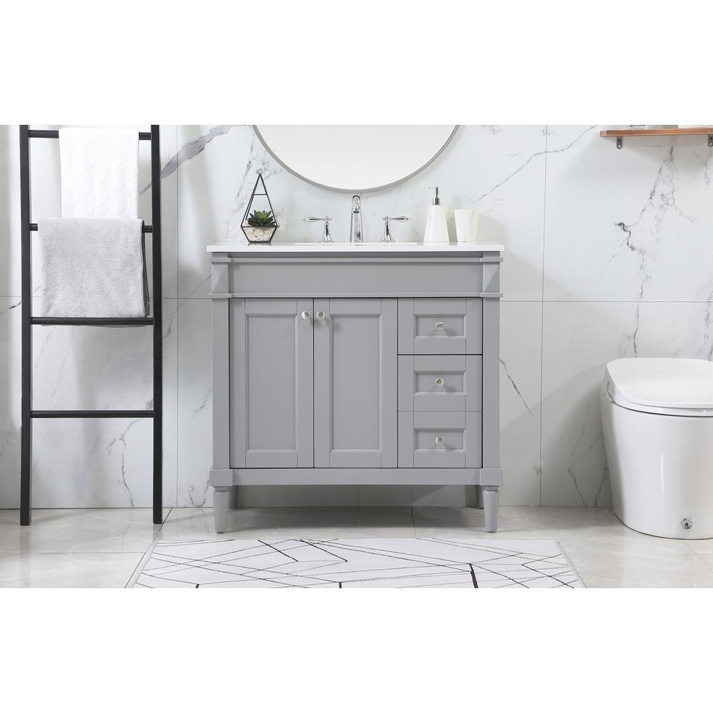 36 inch Single bathroom vanity in grey. Picture 14