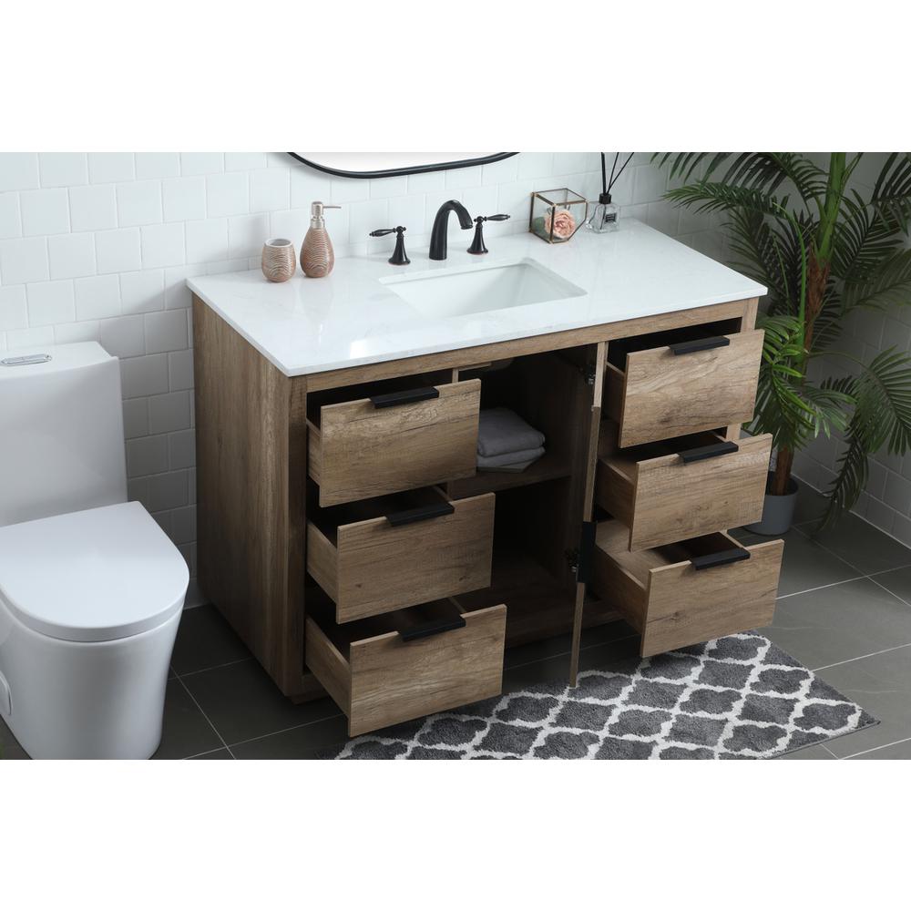 48 Inch SIngle Bathroom Vanity In Natural Oak. Picture 3