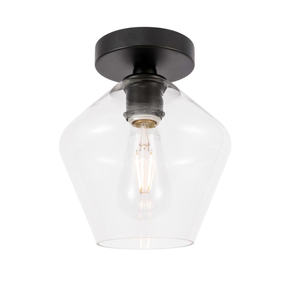 Gene 1 light Black and Clear glass Flush mount. Picture 5
