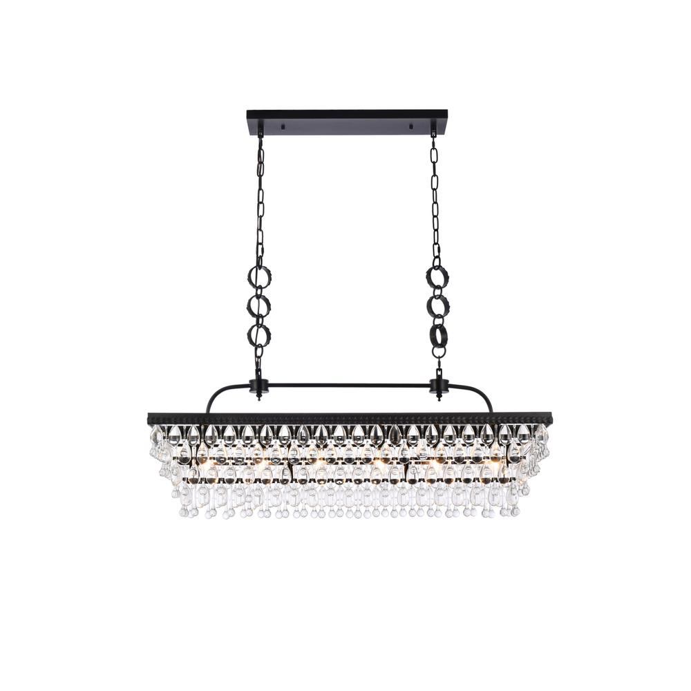 Nordic 40 inch rectangle pendant in black. Picture 1