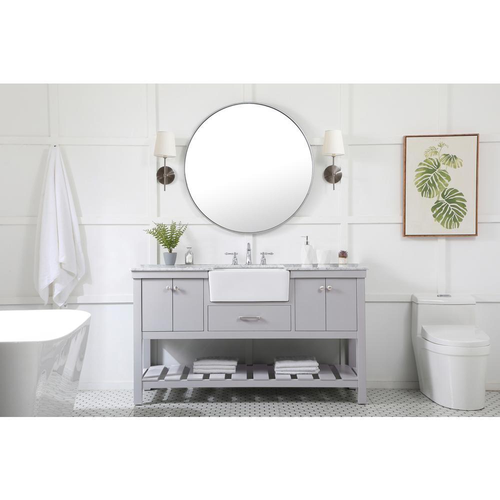 60 inch Single bathroom vanity in grey. Picture 4