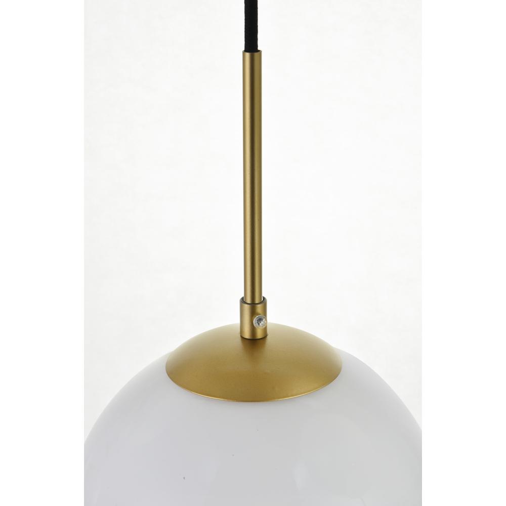 Baxter 3 Lights Brass Pendant With Frosted White Glass. Picture 3