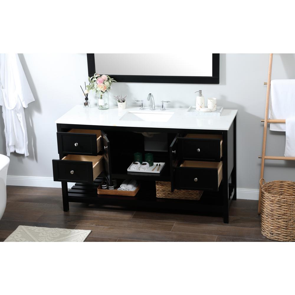 60 inch Single bathroom vanity in black. Picture 3